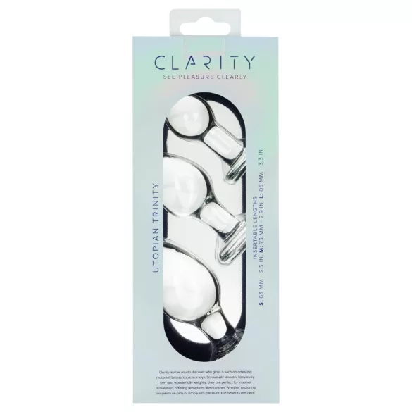 Clarity Utopian Trinity - glas analkuglesæt (gennemsigtig)