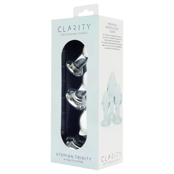 Clarity Utopian Trinity - glas analkuglesæt (gennemsigtig)