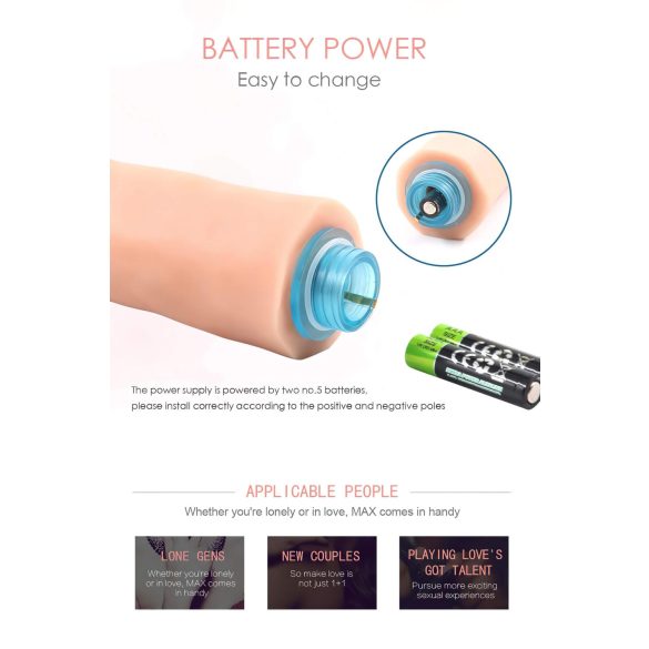 Lonely Max - naturtro vibrator (17 cm) - naturlig