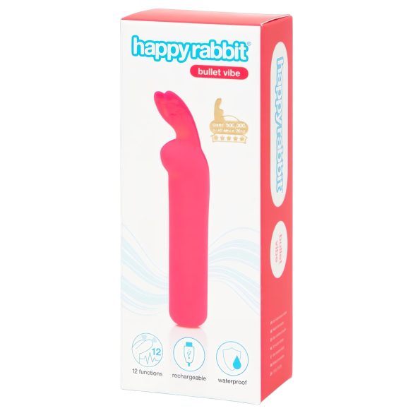 Happyrabbit - bullet vibrator - genopladelig med kaninører - pink