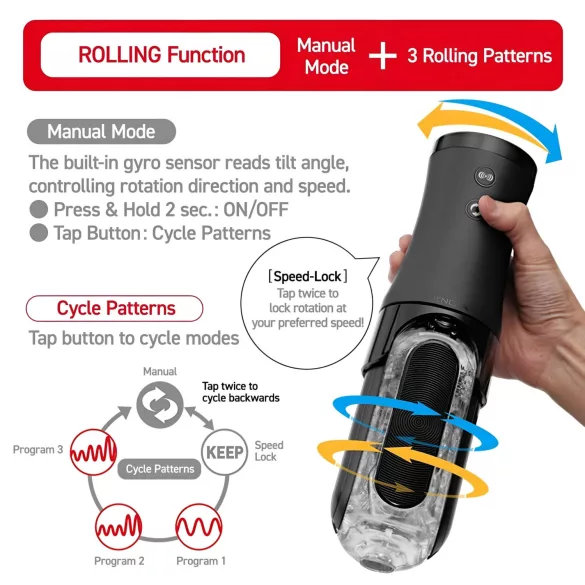 TENGA Flip 0 Electronic - automatisk masturbator - sort