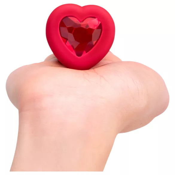 b-vibe heart - genopladelig fjernbetjent anal vibrator (rød)