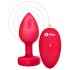 b-vibe heart - genopladelig fjernbetjent anal vibrator (rød)