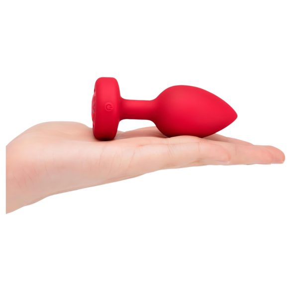 b-vibe heart - genopladelig fjernbetjent anal vibrator (rød)