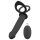 Sort Velvet dobbelt F - strap-on analvibrator (sort)