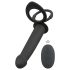 Sort Velvet dobbelt F - strap-on analvibrator (sort)