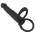 Sort Velvet dobbelt F - strap-on analvibrator (sort)