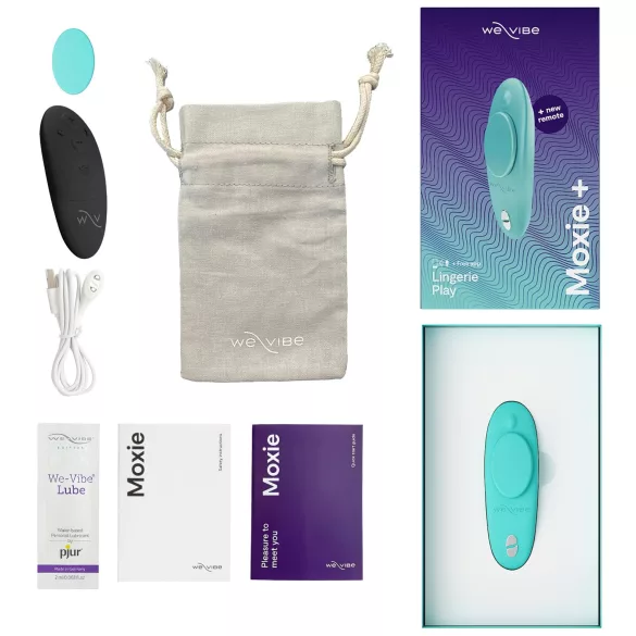 We-Vibe Moxie+ - bærbar klitorisvibrator med app- og fjernbetjening (turkis)