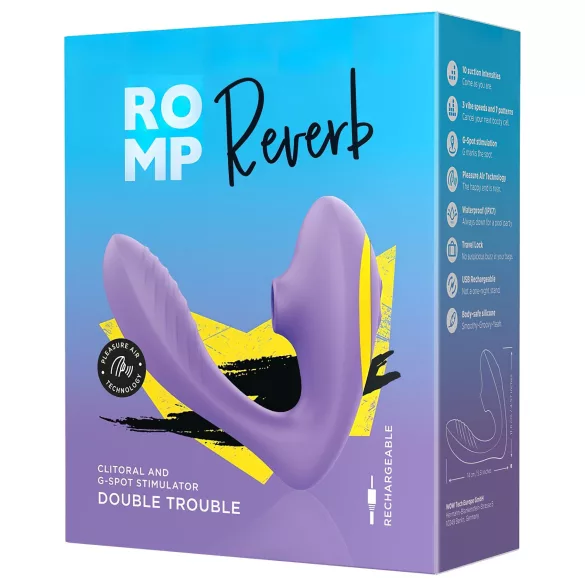 ROMP Reverb - luftbølge G-punkt vibrator 2i1 - lilla