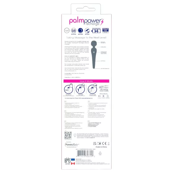 PalmPower recharge - genopladelig massagestav (blå)