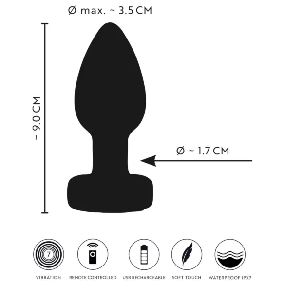 ANOS - lysende, vibrerende anal plug (sort)