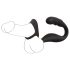 Rebel – Prostata-vibrator med penis- og kuglering (sort)