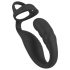 Rebel – Prostata-vibrator med penis- og kuglering (sort)