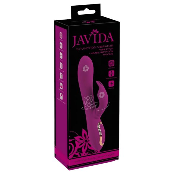 Javida - 3i1 perlevibrator med rotation - silikone - lilla