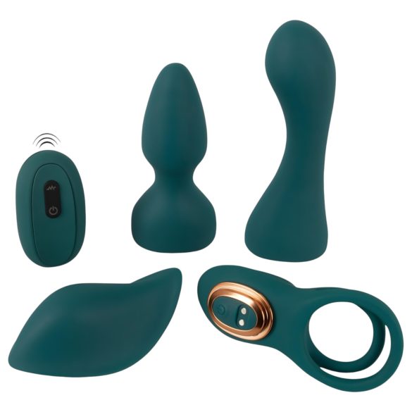 Couples Choice - parvibrator med fjernbetjening - 4i1 - turkis