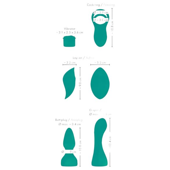 Couples Choice - parvibrator med fjernbetjening - 4i1 - turkis