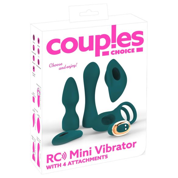 Couples Choice - parvibrator med fjernbetjening - 4i1 - turkis