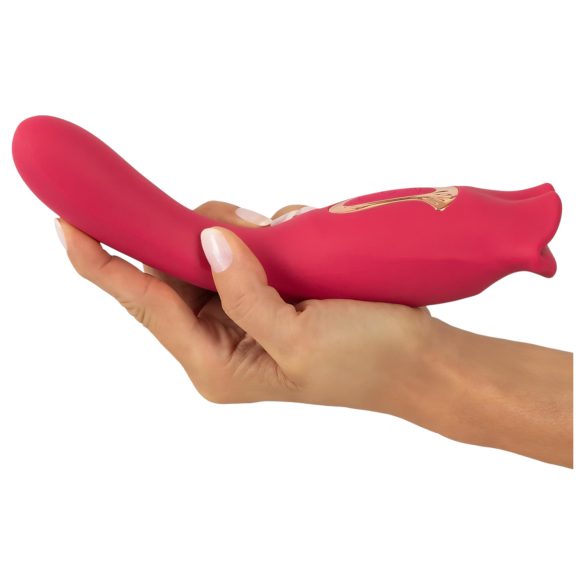 You2Toys - 2i1 vibrator med tunge - pink