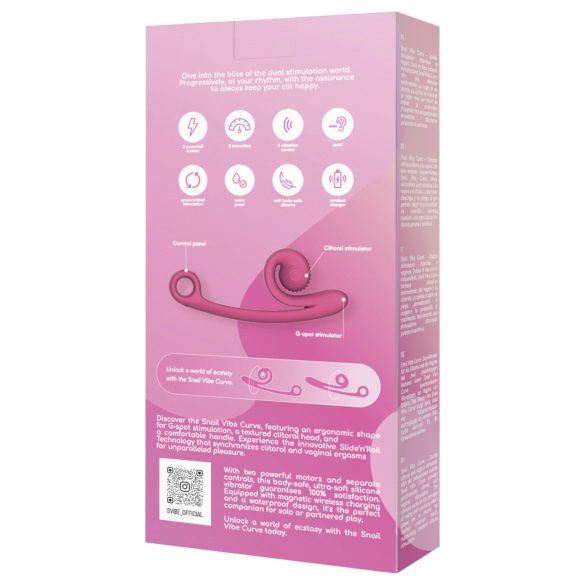 Snail Vibe Curve - klitorisvibrator og dildo - 2i1 - pink