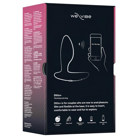 We-Vibe Ditto+ - analvibrator med app-styring - genopladelig - sort