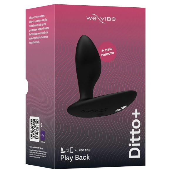 We-Vibe Ditto+ - analvibrator med app-styring - genopladelig - sort