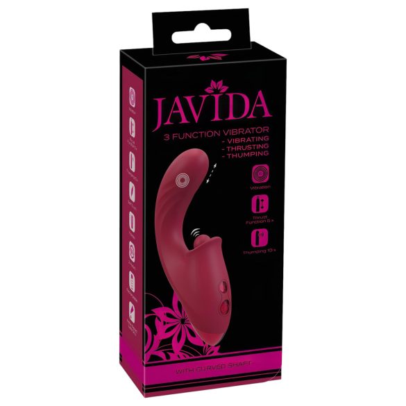 Javida - 3i1 vibrator med tunge - rød