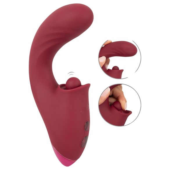 Javida - 3i1 vibrator med tunge - rød