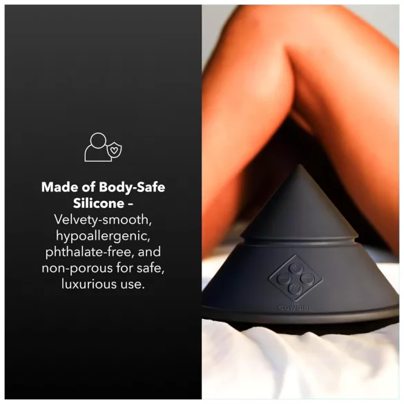 The Cowgirl Cone - app-styret premium sexmaskine - med 2 udskiftelige vedhæftninger, 20 vibrationsindstillinger (sort)