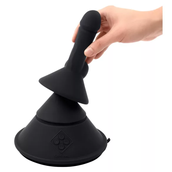 The Cowgirl Cone - app-styret premium sexmaskine - med 2 udskiftelige vedhæftninger, 20 vibrationsindstillinger (sort)