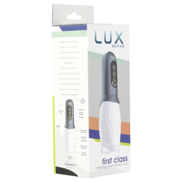LUX Active First Class - roterende hoved masturbator (hvid-grå)