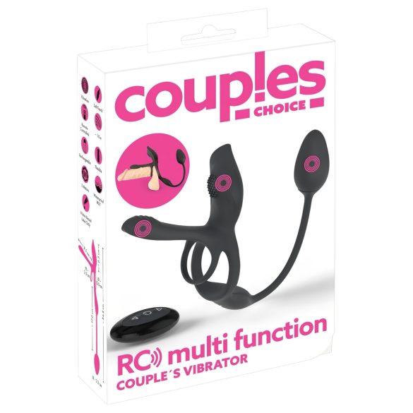Couples Choice - multifunktions vibrerende penisring (sort)