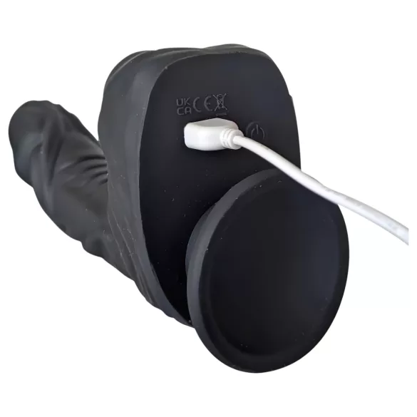 Naked Addiction - realistisk roterende og stødende vibrator - sort