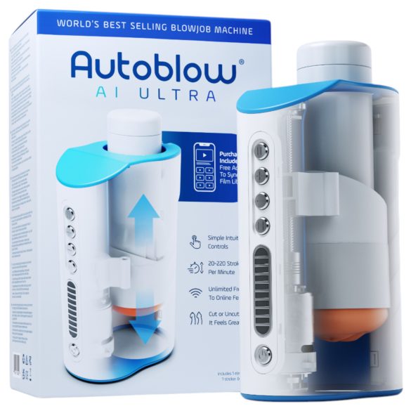 Autoblow A.I. Ultra - netdrevet super mund masturbator (hvid)