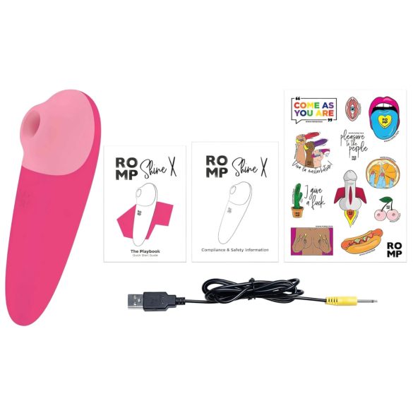 ROMP Shine X - klitorisvibrator med lufttryk - genopladelig - pink