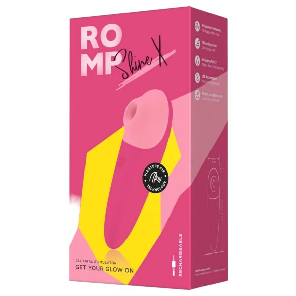 ROMP Shine X - klitorisvibrator med lufttryk - genopladelig - pink