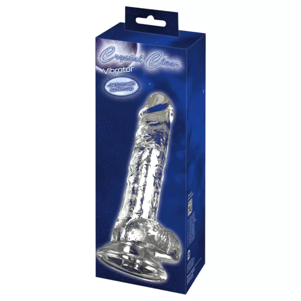 Crystal - Vibrator med sugekop (gennemsigtig)