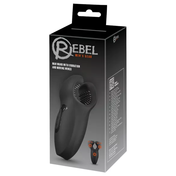 Rebel - bevægelig, vibrerende penishoved‑vibrator (sort)