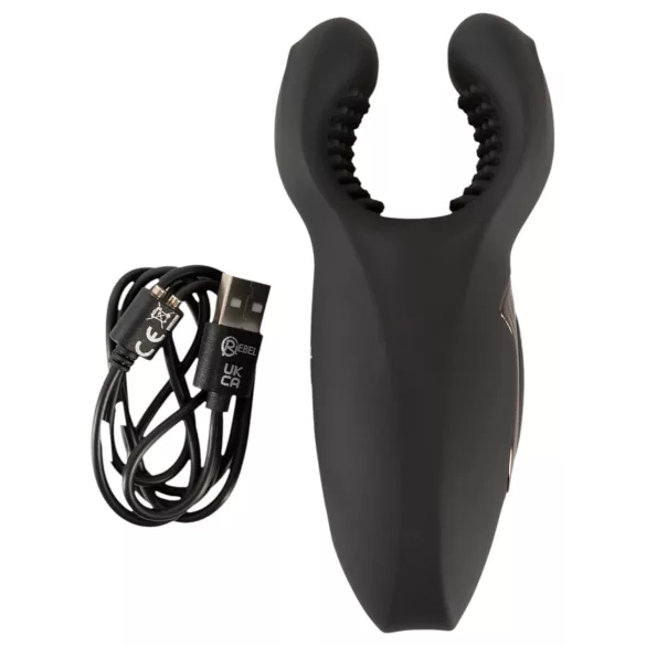 Rebel - bevægelig, vibrerende penishoved‑vibrator (sort)