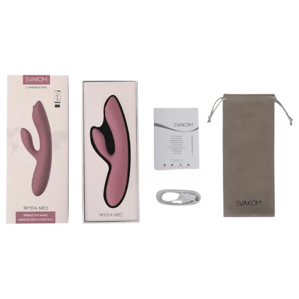 Svakom Trysta Neo - vibrator med kugler og klitorisarm - pink
