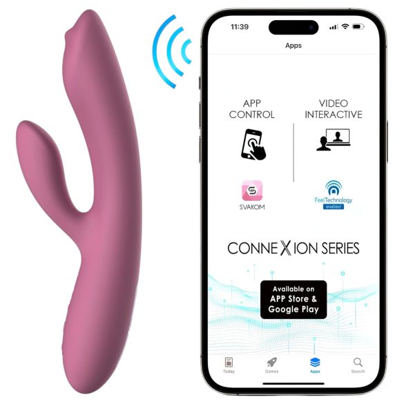 Svakom Trysta Neo - vibrator med kugler og klitorisarm - pink