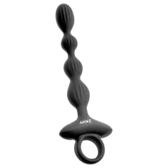 Anos - 2-motors anal vibrator med bevægelige kugler (sort)