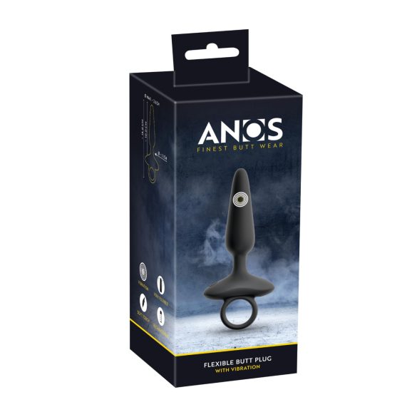 ANOS - vibrerende anal plug med håndtag (sort)