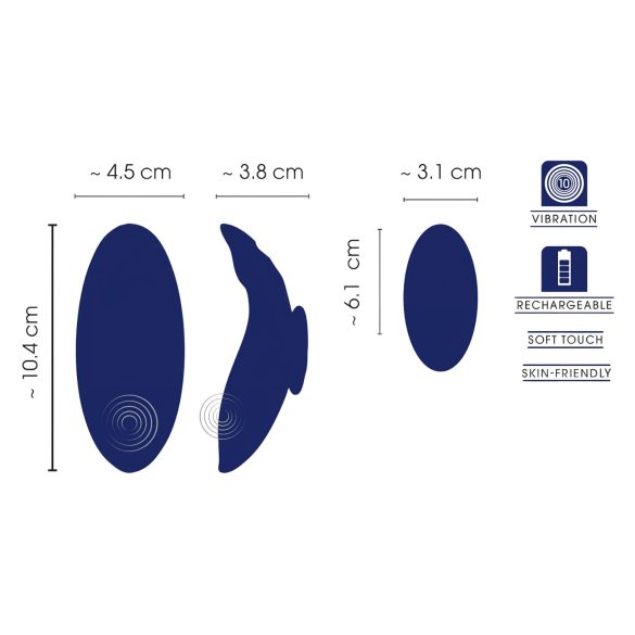 Smile - ekstra tynd trussevibrator med fjernbetjening - blå