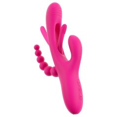 SMILE - vibrator med tre arme og tunge - pink