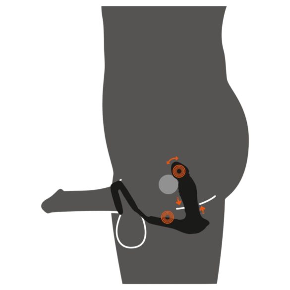 Rebel - prostatavibrator med stødfunktion - sort