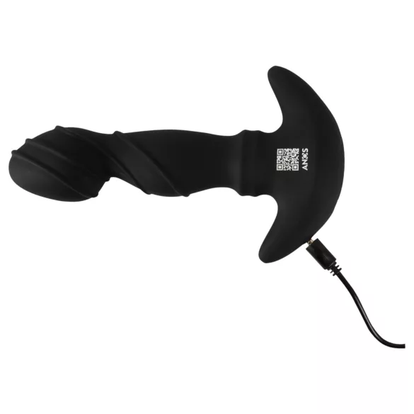 ANOS - prostatavibrator med bevægelig ring - sort