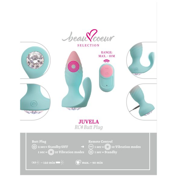 Beau Coeur Juvela - vibrerende analplug (turkis)