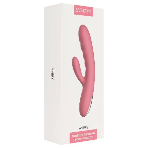 Svakom Avery - batteridrevet rabbit vibrator - thrust - pink