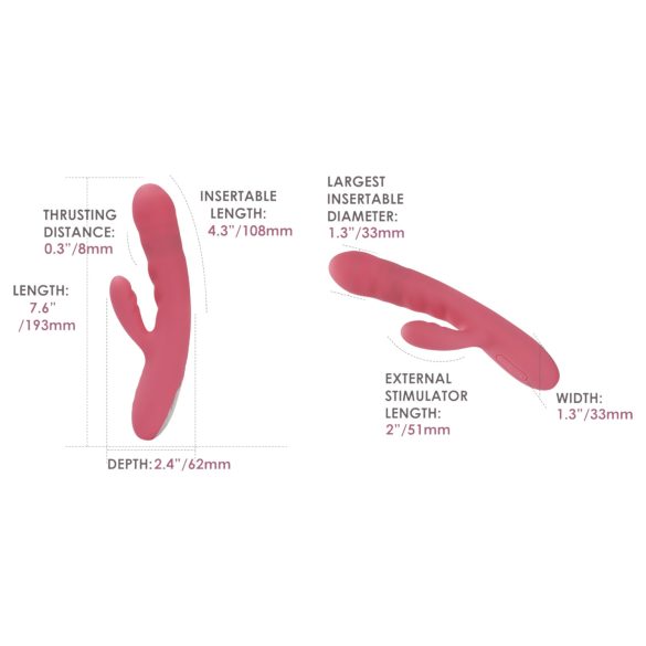 Svakom Avery - batteridrevet rabbit vibrator - thrust - pink