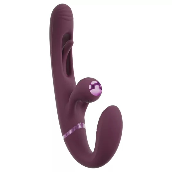 Javida - stropløs dobbeltvibrator til par (lilla)